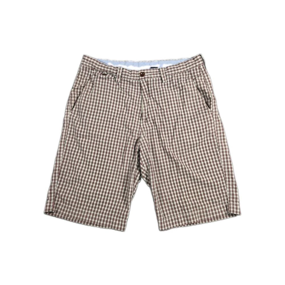 J.CREW Shorts Sz 32W Mens Plaid Check Red Cotton Preppy Casual Golf Summer C6